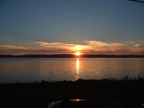 Arran II - The Sunset over cars from Catacol Bay
