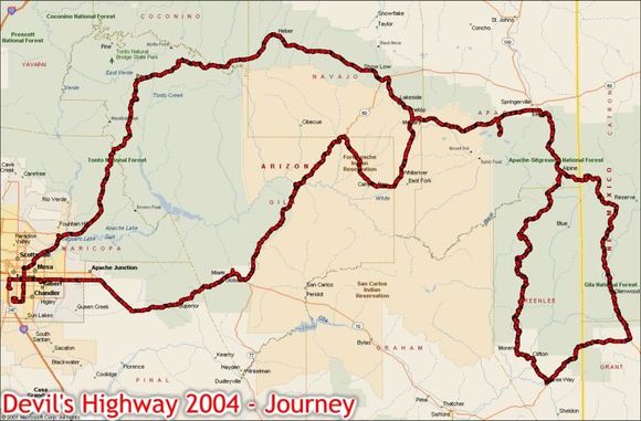 Devil's Highway 2004 GPS route
