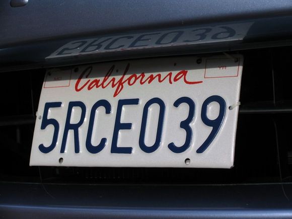 Front plate mounted in grill, close-up