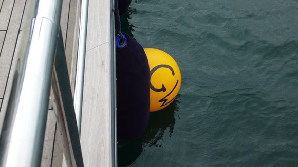 Buoy alongside boat