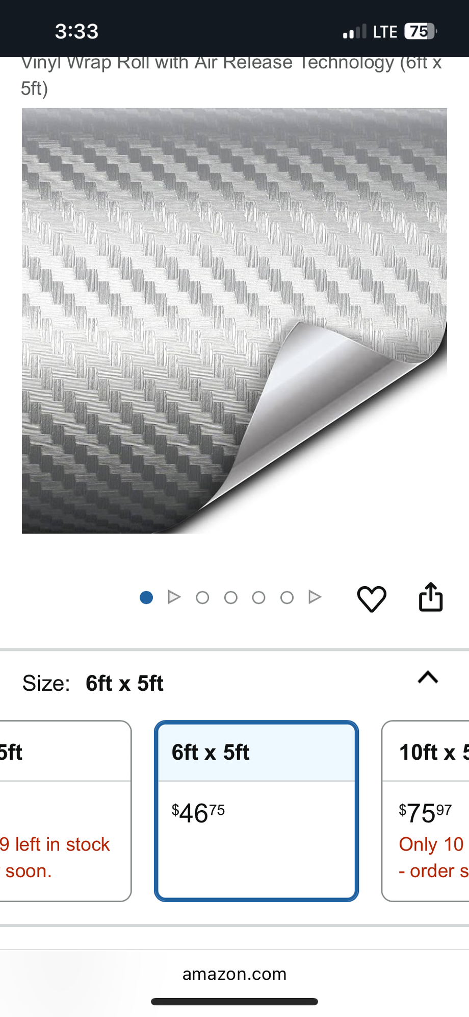 Not bad for $50! I think 5x6 would cover the hardtop