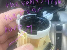 Rear of the assembly I can change vents from here. When rotating the assembly here I can hear the vents change and feel the indentations for each setting.