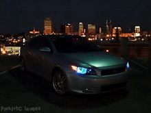 Picture on top of garage in Nashville TN with downtown in background