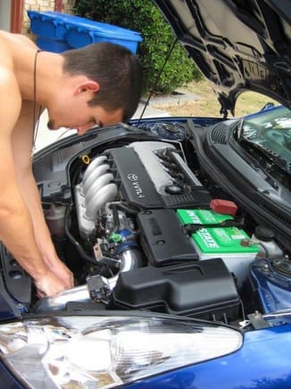 me working on my celica