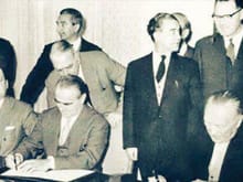 Here's a picture of Greece's finance minister at the London Conference of 1953, signing a treaty agreeing to cancel 50% of Germany's debt. Because it was the right thing to do.

Just posting it, you know, for no reason.