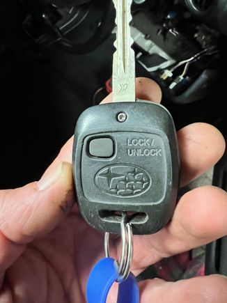 Only got this. My bugeye car has the buttons on key and the separate alarm buttons but this is a blobeye that won’t start

I’ll buy a new battery today and test the relay if I can find it. I messaged the previous owner. He said one day at college it just stopped working and wouldn’t start so did the jump lead trick