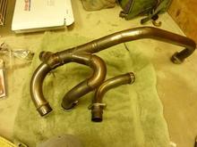Header partially cleaned prepped for clear coating
