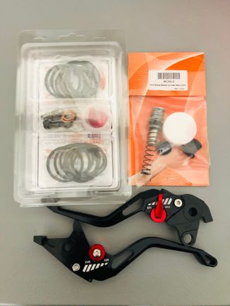 Caliper rebuild kits for the F4i calipers and rebuild kit for the master cylinder kit too.  
New levers as well.  