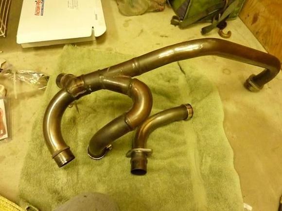 Header partially cleaned prepped for clear coating