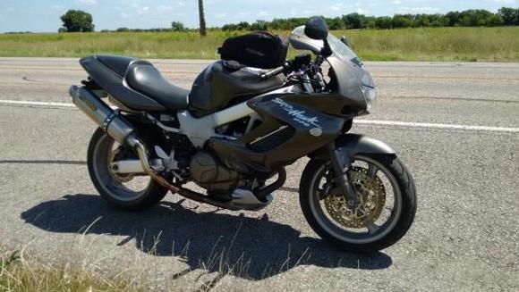 A shot of the VTR on a long stretch of rural Texas highway