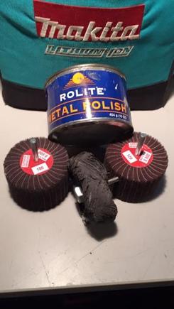 Secret goodies I used to polish the pipe! Rolite rocks!