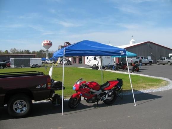 New EZ - UP gave some much needed shade.