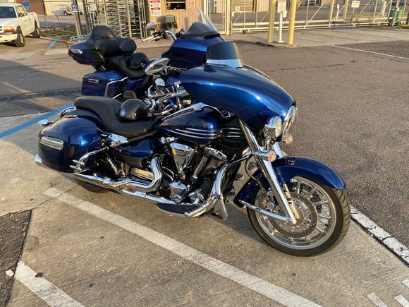 This is after I had the bags and fairing painted to match.  This is one amazing bike.  Fun to ride and Fast....