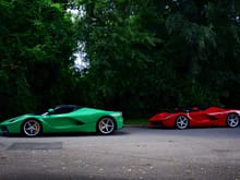 LaFerrari's in Green and Red. By X Rico X Photography