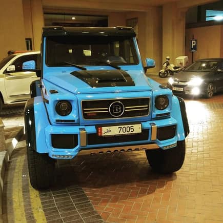 Blue Brabus G500 4x4² in Qatar.