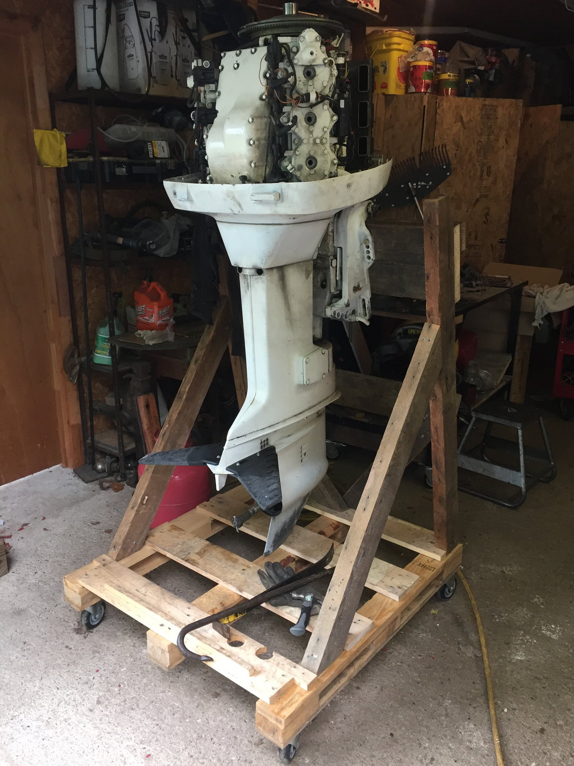 Pallet scrap wood outboard motor stands - The Hull Truth 