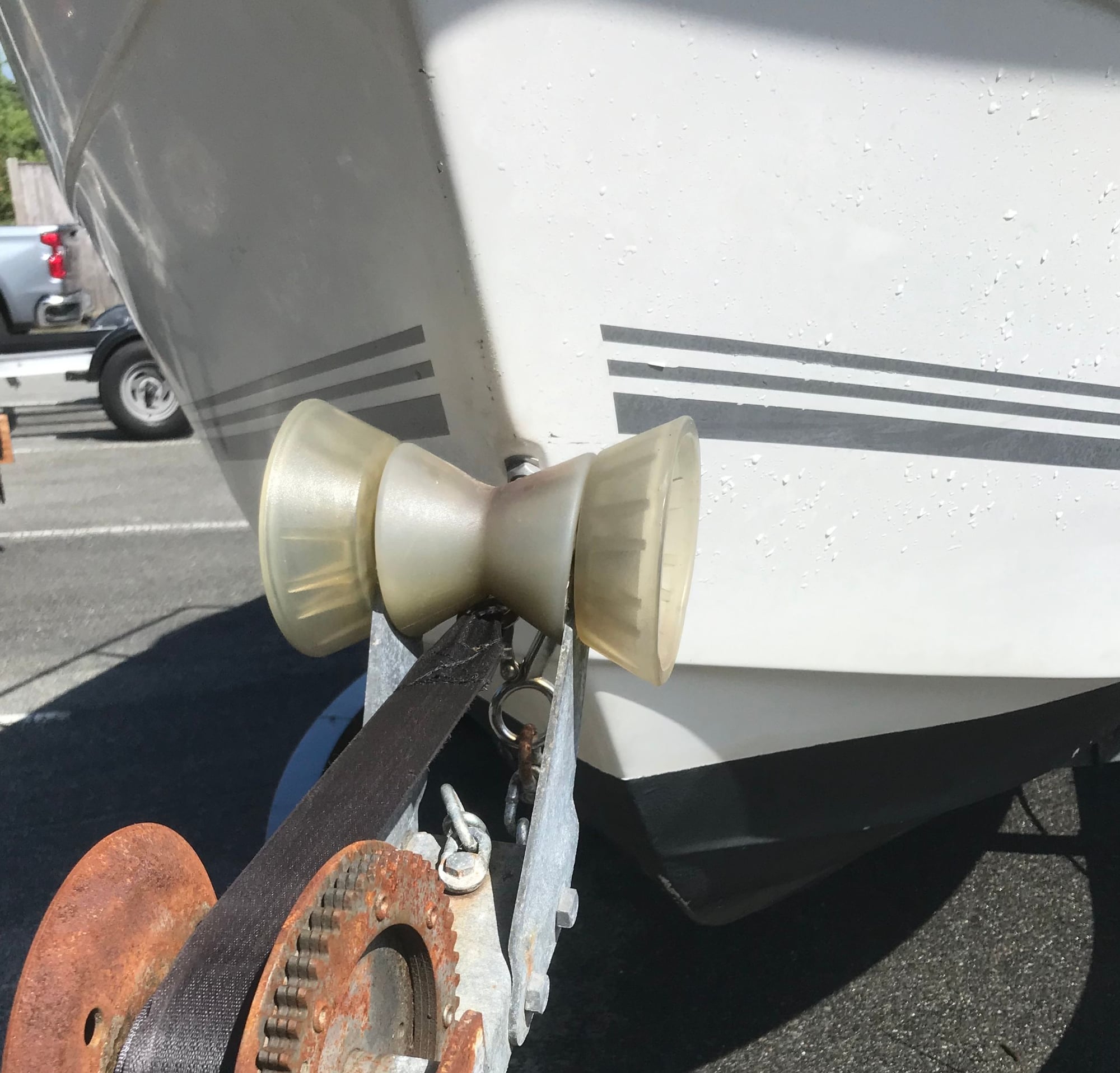 Replaced some rollers, boat now sits different on trailer - The