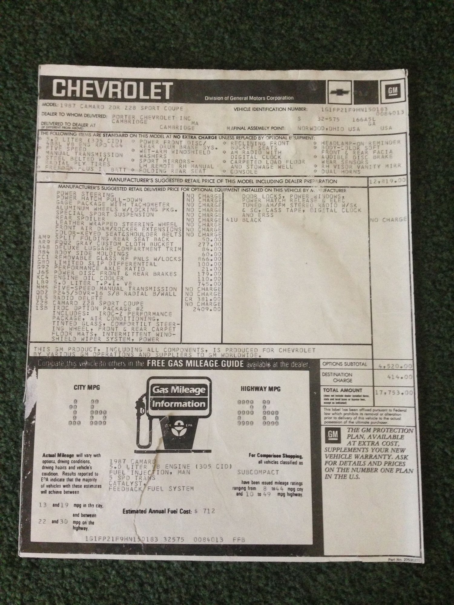 Reproduction Window Stickers Page 2 Third Generation FBody Message