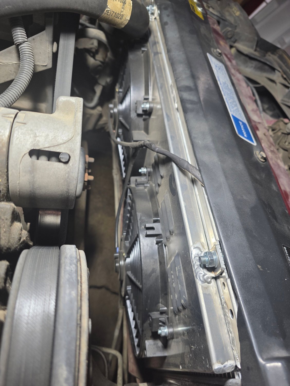 Some cutting is necessary to the top radiator shroud.