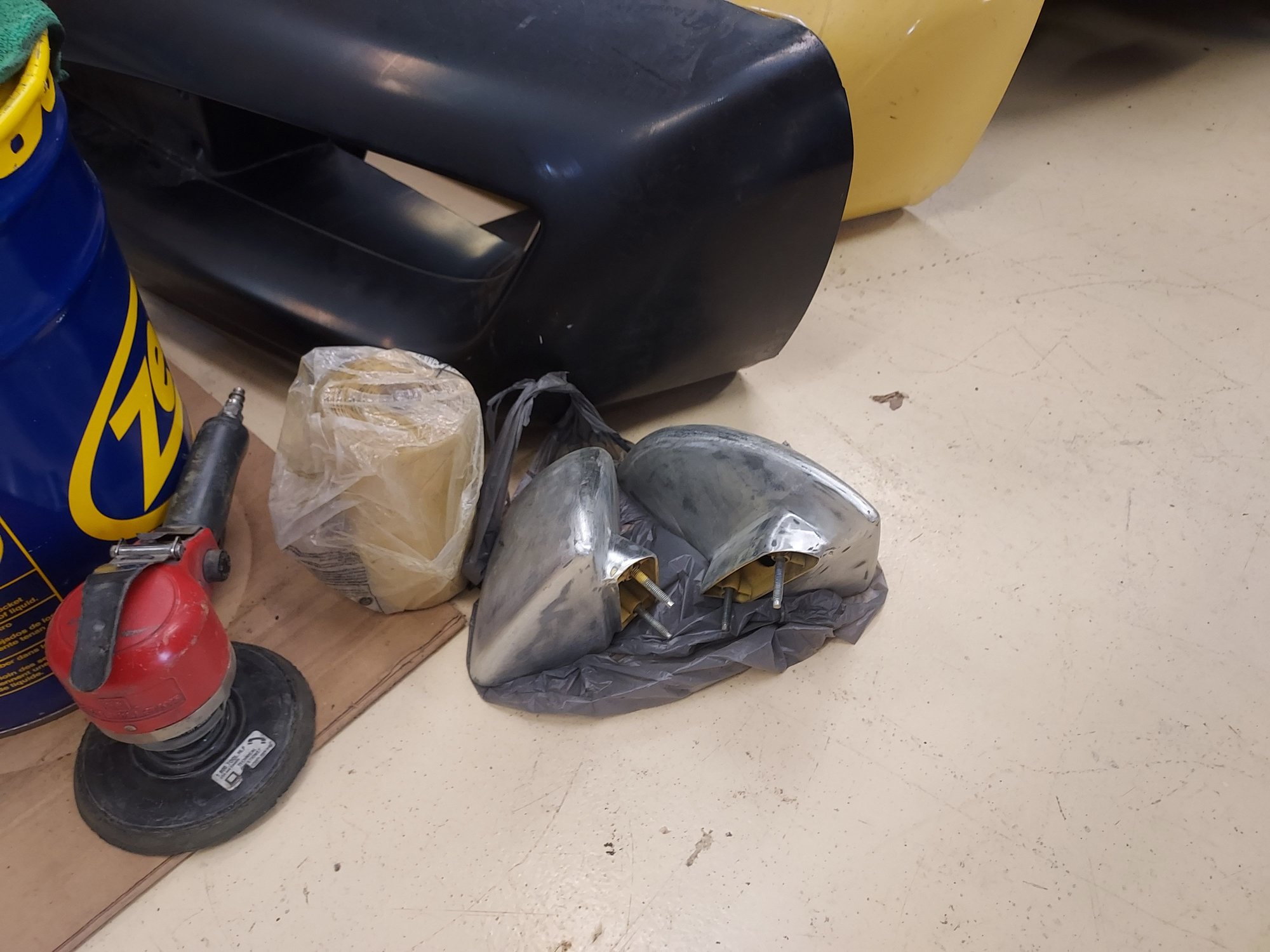 Snuck these to work on midnights and got them sanded down. Paint was so baked and dry, it came off super fast.