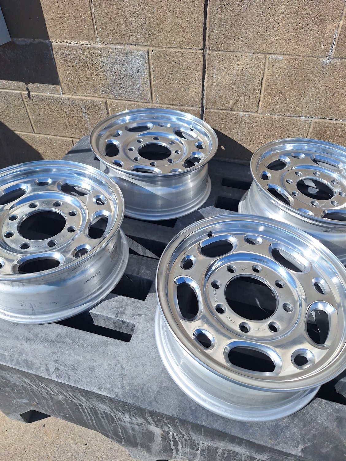 It was a month of Sundays but finally stripped polished and recleared. Definitely not perfect but I'm happy with them for now. Got super lucky and  found a low mile set of center caps from California...never seen salt. Might have to take them off for the winters around here. They only made these centers for four years so they're as rare as hens teeth. As opposed to  the previous design they made for 30 or so years.