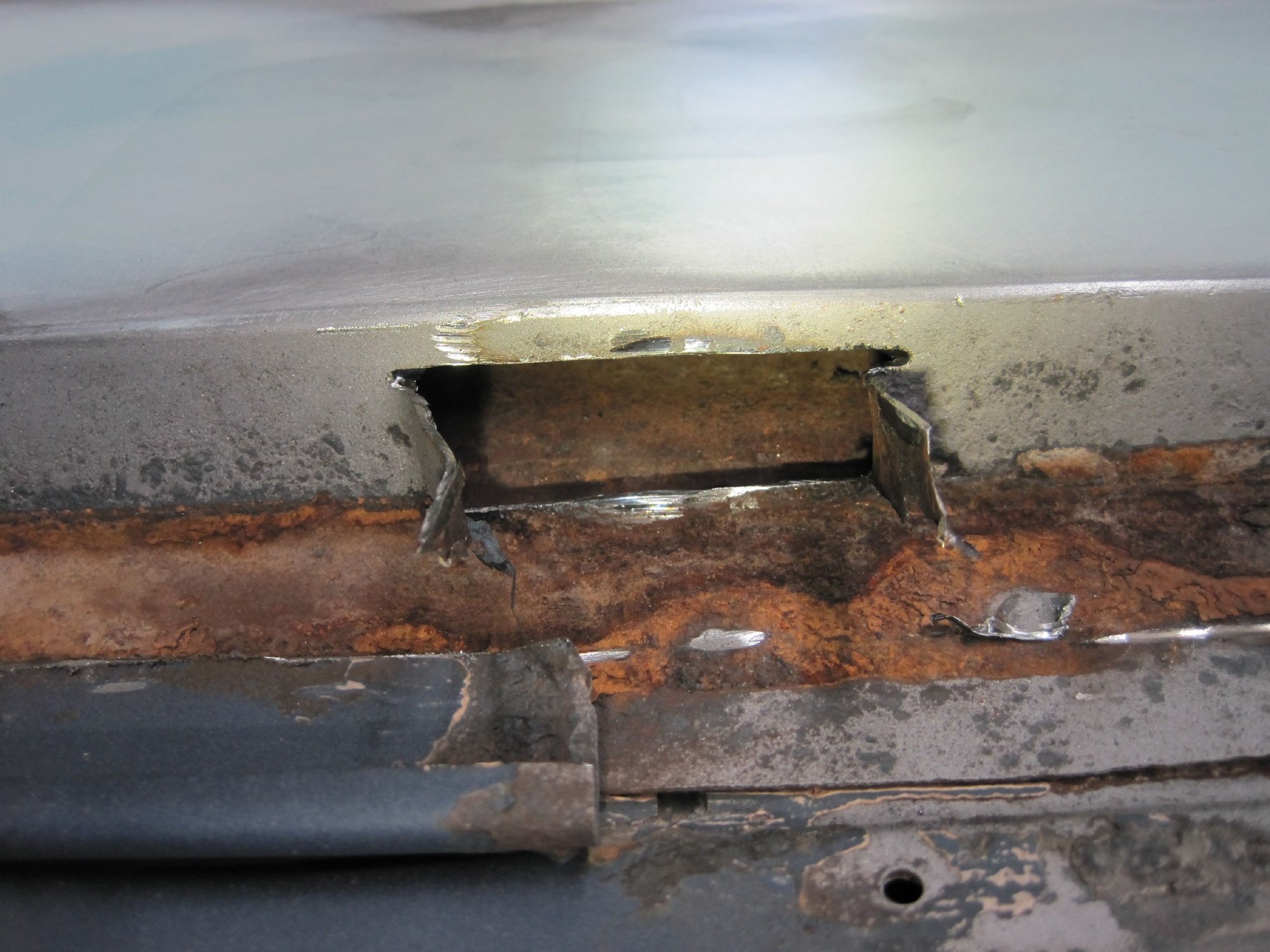 Corrosion inside roof cavity