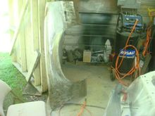 Stripping the passenger fender.
