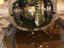 This is where I got real nervous! I never messed with a rear end. With the help of a few threads on this site and the Google I took it all apart inspected, cleaned and replace the bearings and top it off with new fluid. Shout out to my buddy that had the toys I need to put it all back together,
