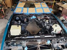 some of the progress cleaning up the engine bay after paint 