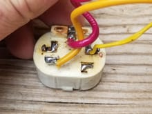 Fan relay, this is a dummy relay for my Hayden fan Controller, it allows the fan controller to be ran from the factory car harness. Small yellow wire is 12v ignition. Solder joints have been fixed better than imaged.