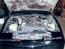 The 2.8 V6 with a ton of miles and no maintenance.  But it did have a purple splatter-painted air cleaner, which is nice.