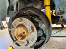 Took both drums off since I was there, they look to need some work.  Will come back to this later.