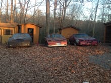 My T/A grave yard...  from left to right; '86 T/A, '87 T/A, and '89 GTA