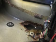 Found rust under passenger side dash. More cutting and welding to do.
