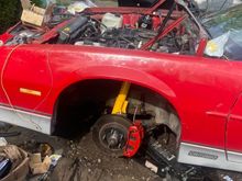 Cool brakes painted red for more stopping power