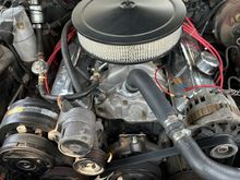 This is mine currently with the 1990 Camaro water pump (CCW) I will get a 90 degree fitting for intake and route it to water pump. And add the pusher fan. If this doesn't work I'll bite the bullet and route the heater core properly but I really doubt what's what's causing this overheating issue. Also I need to flush the block and rad because I put new coolant but it turned dark immediately 