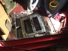 Passenger side, looking into new seat frame.