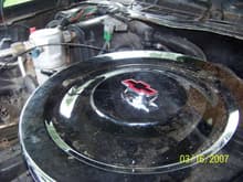 chevy emblem installed on air cleaner