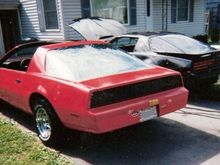 84 Firebird beside an 88 Formula, I later bought the Formula, too. Can't have too many Firebirds!