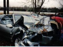 Friend admiring the totaled Z28 12/18/1990