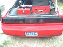Before rear quarter Fix. Wired in 88 GTA tail lights