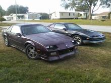 my fiance's 92 camaro and my 86 firebird