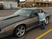 my daughter on her first ride in the new camaro