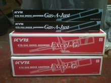 KYB gas a just (rear) shocks 
KYB Excel G front struts