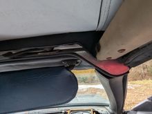 Showing the gap between top and windshield, inside view
