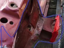 Circled in Blue, the repair that must be done