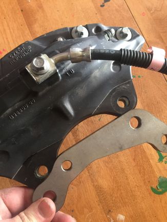 Caliper prior to machining. I just used a sharpie and traced the outline of the bracket onto the caliper, then milled to the line I drew - did it at lunchtime!