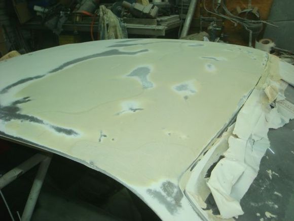 Roughed in with 40 grit. Passenger side.