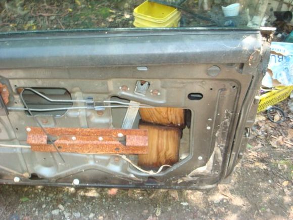 Regulator was missing and they had 2x6's holding the glass up.