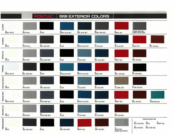 Interior of the paint color tri-fold brochure.